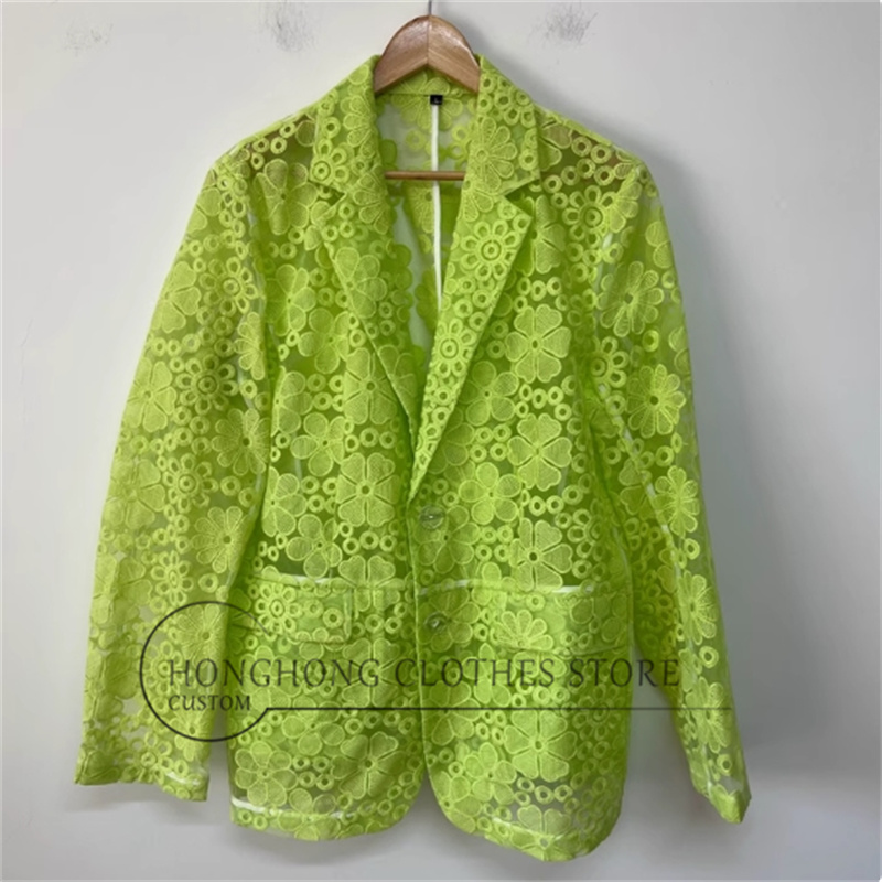 Embroidery Yellow - Флуоресцентная желтая прозрачная органза с тяжелой