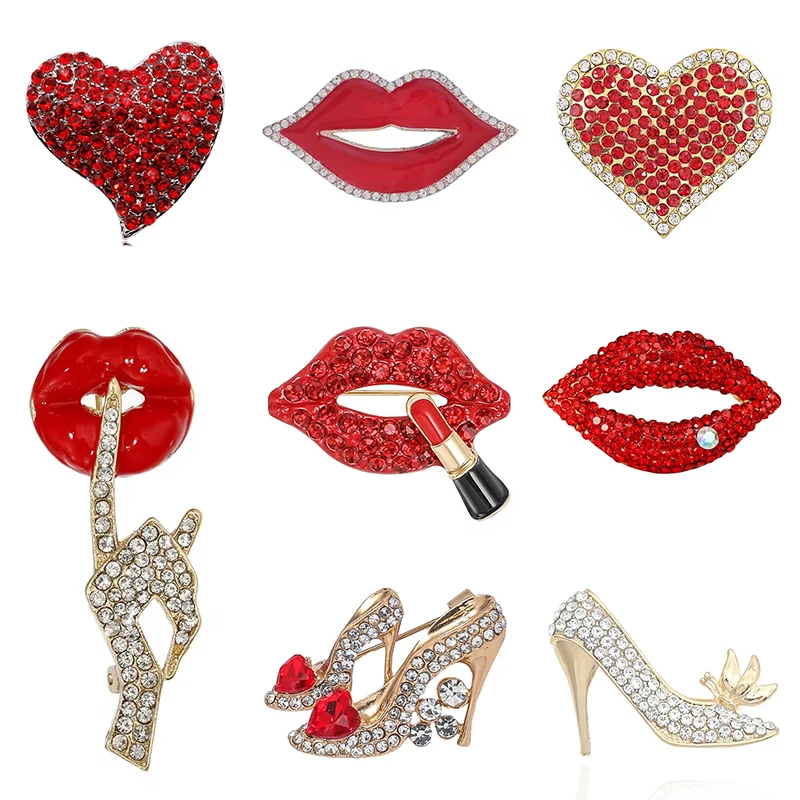 Embroidery Lips - 1 шт., брошь в форме королевы