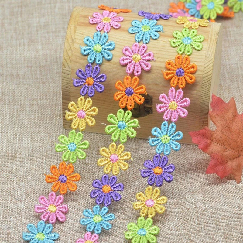 Embroidery Daisy Flower - 15 ярдов, красочная ромашка, цветок, вышивка,