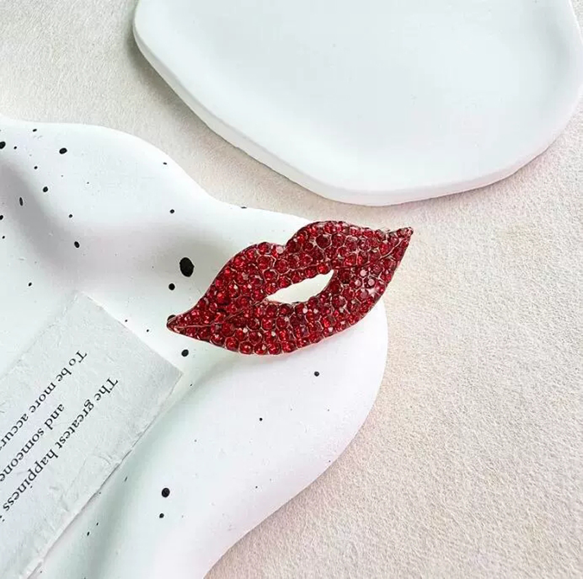 Броши в форме хрустальных губ, – обзор и цена Embroidery Lips