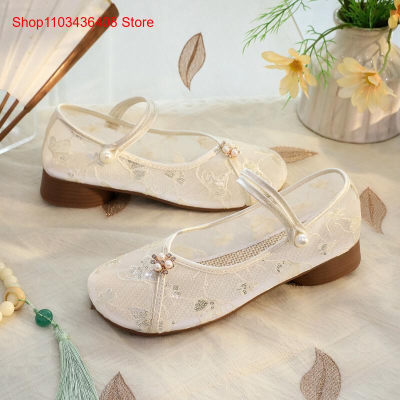 Новые сетчатые туфли на низком – обзор и цена Embroidery Style