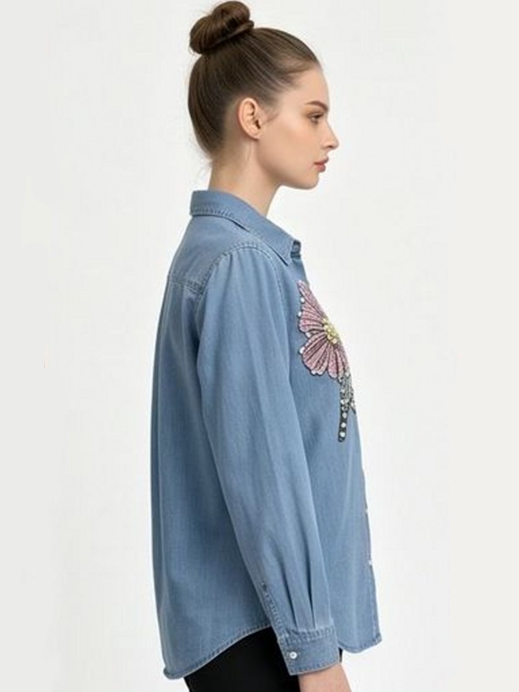 Женские джинсовые блузки с выш – обзор и цена Embroidery Shirt